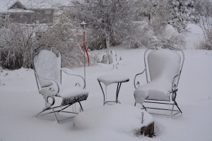 Comfortable seating on the back patio